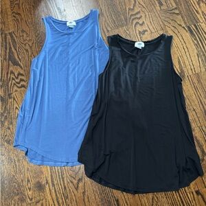 Women's Sleeveless Tops - Blue and Black